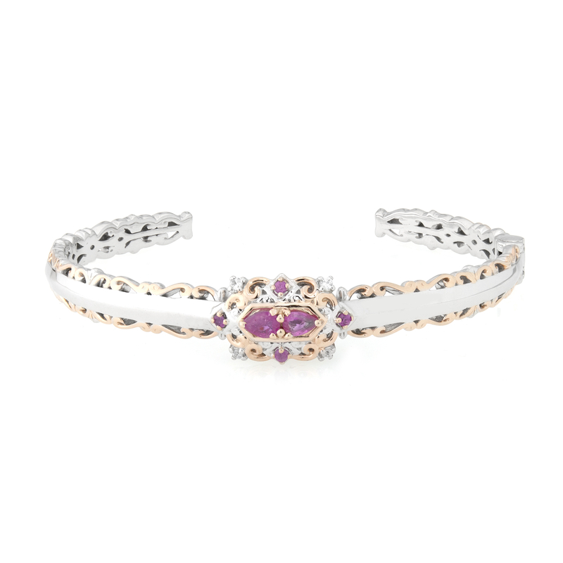 Burmesischer Rubin-Silberarmreif (Gems en Vogue)
