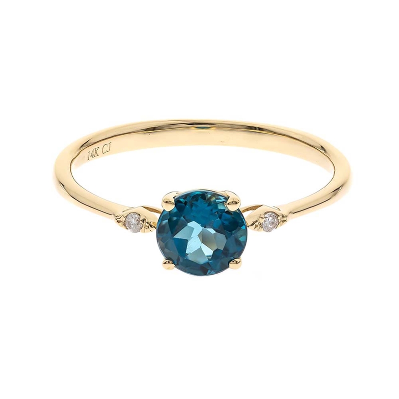 Londonblauer Topas-Goldring Londonblauer Topas-Goldring