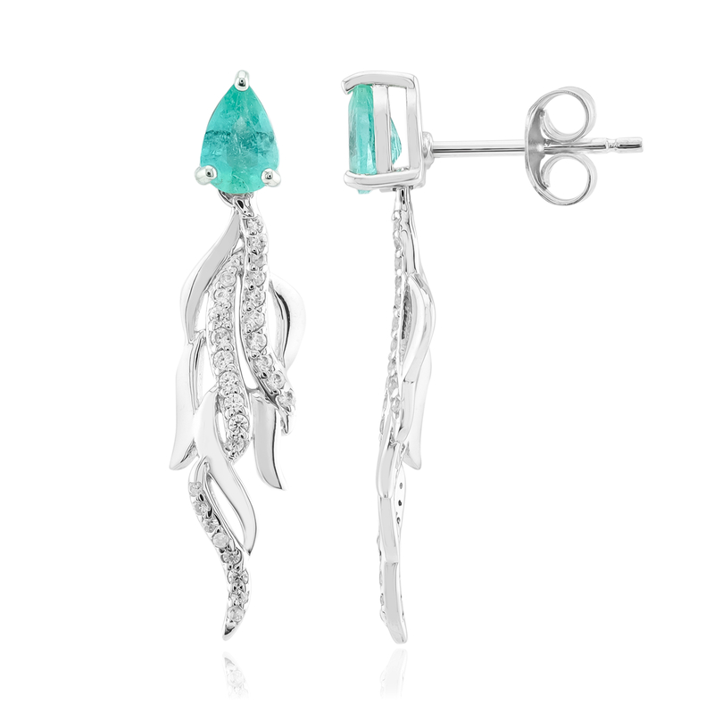 Kolumbianischer Smaragd-Silberohrringe (SAELOCANA)