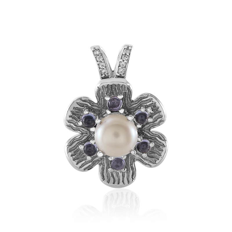 Weiße Süßwasserzuchtperlen-Silberanhänger