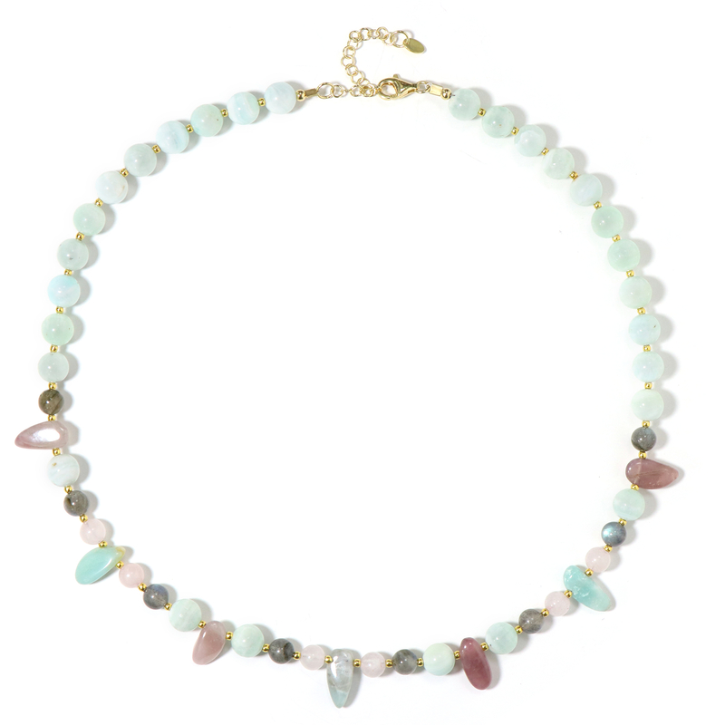 Edelstein-Silberhalskette (Riya)