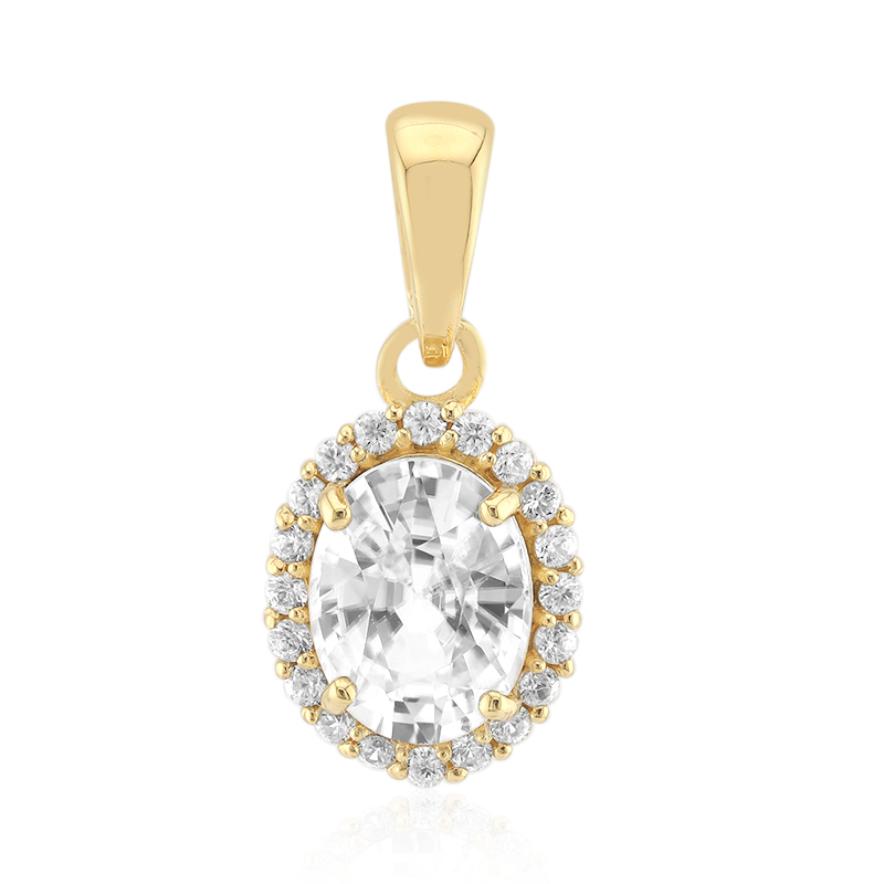 Zirkon-Silberanhänger