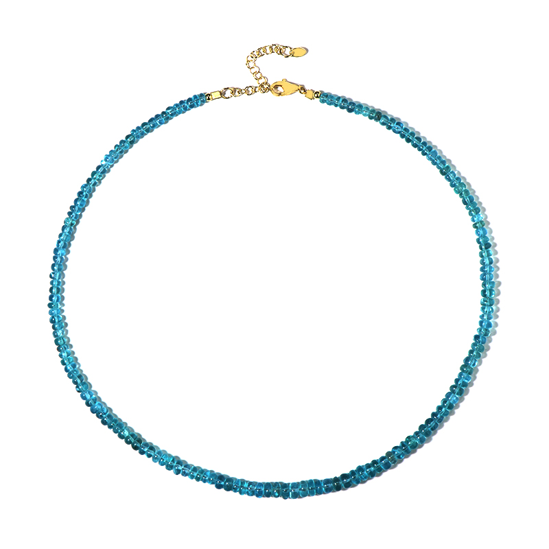 Blauer Apatit-Silberhalskette