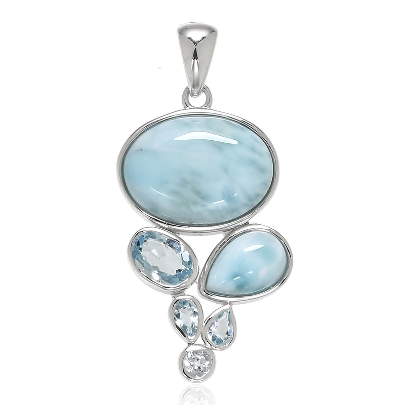 Larimar-Silberanhänger