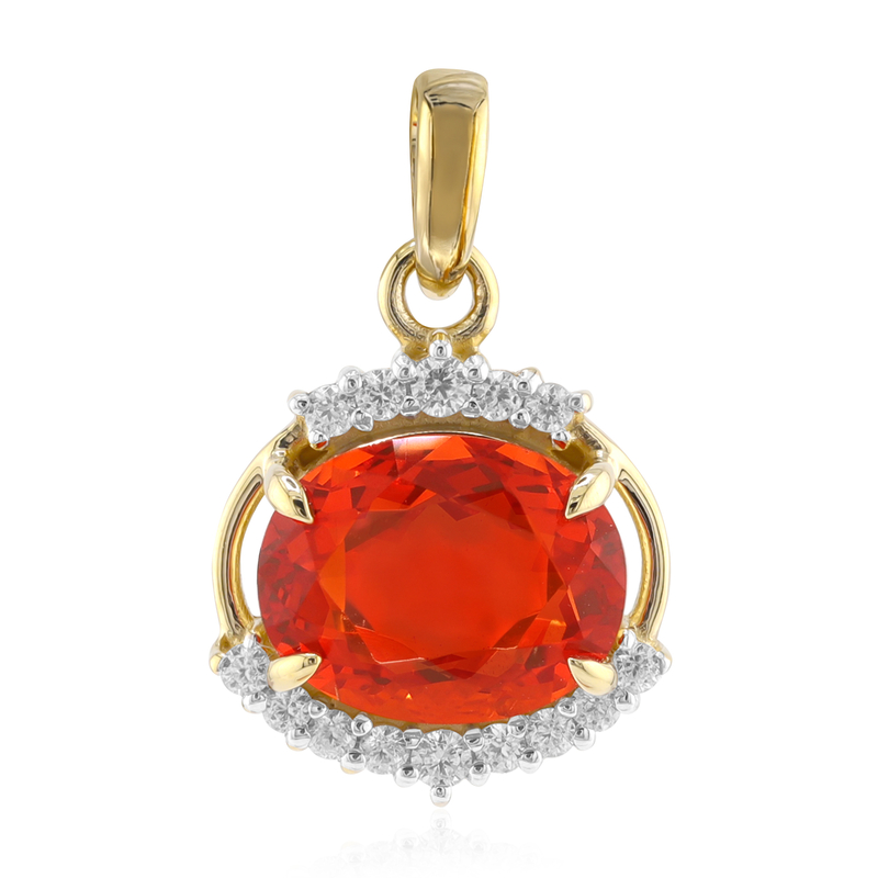 AAA-Mexikanischer Feueropal-Goldanhänger