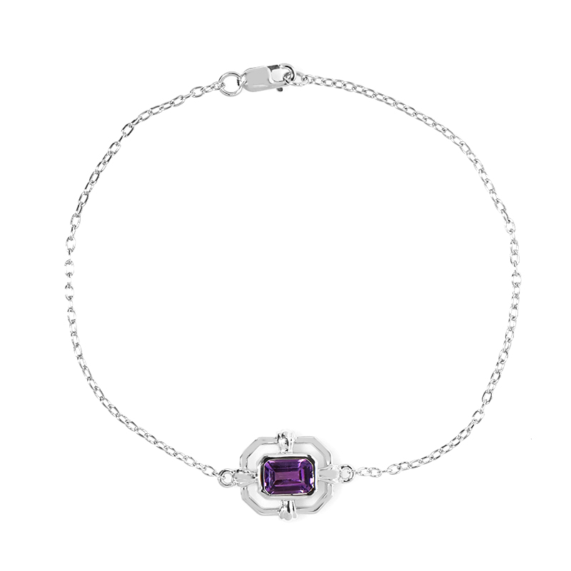 Lavendel-Amethyst-Silberarmband Lavendel-Amethyst-Silberarmband