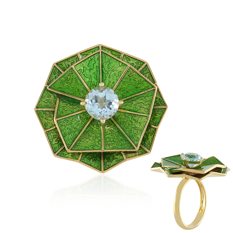 Himmelblauer Topas-Silberring (Adela Silber)