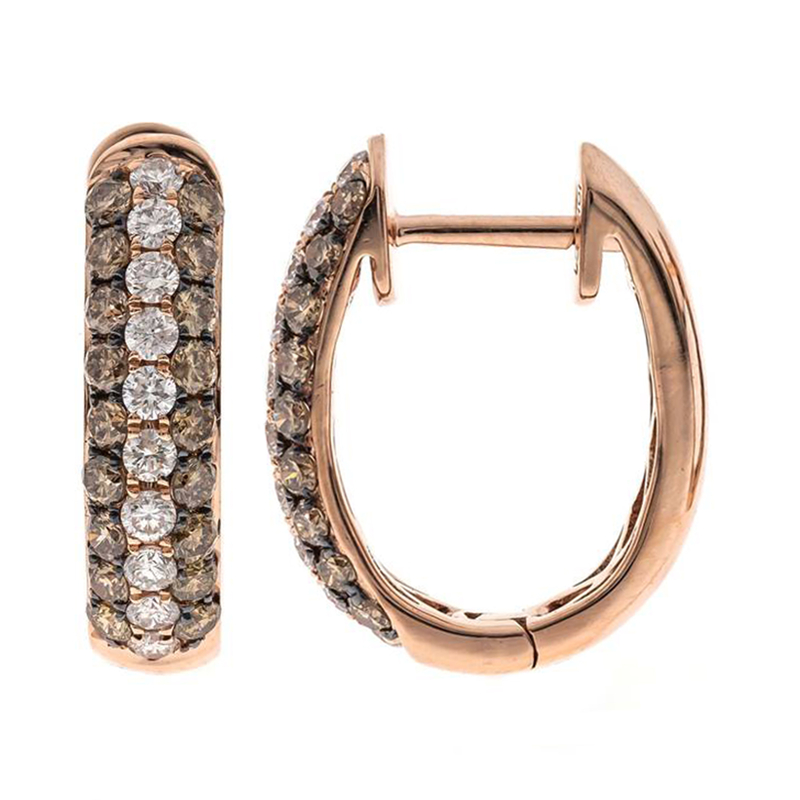 SI2 Schokoladen-Brillant-Goldohrringe