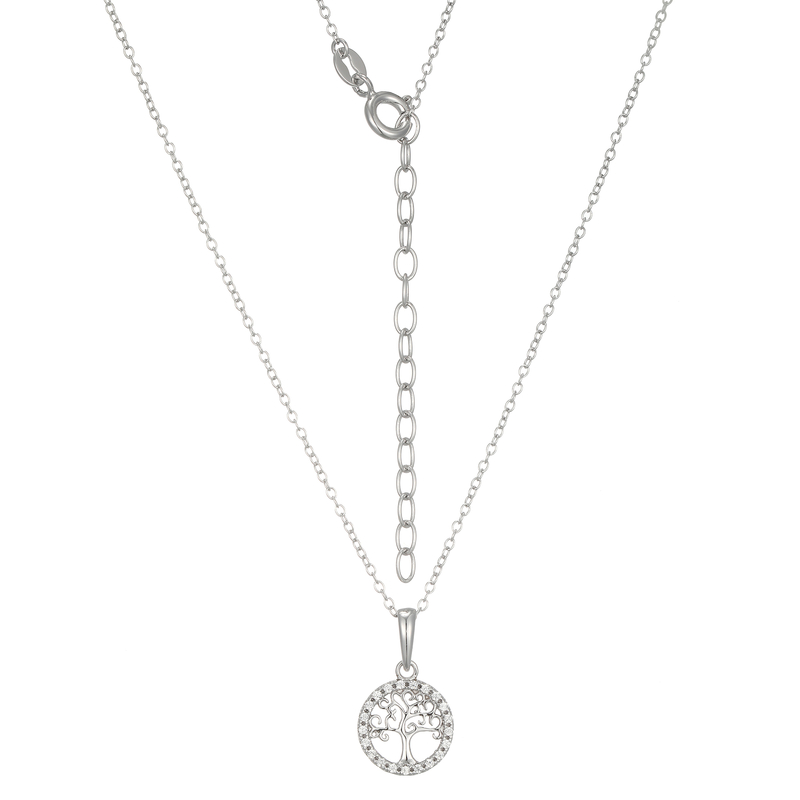 Zirkon-Silberhalskette