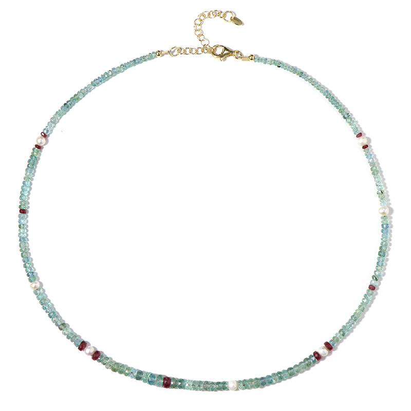 Edelstein-Silberhalskette (Riya)