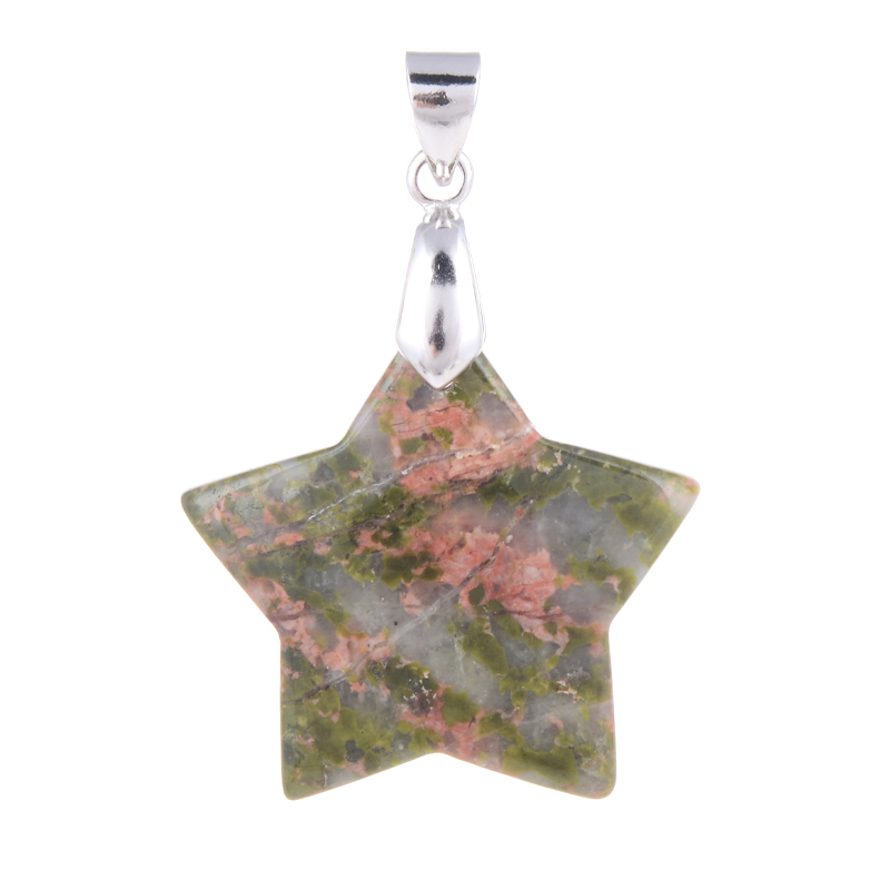 Unakit-Silberanhänger