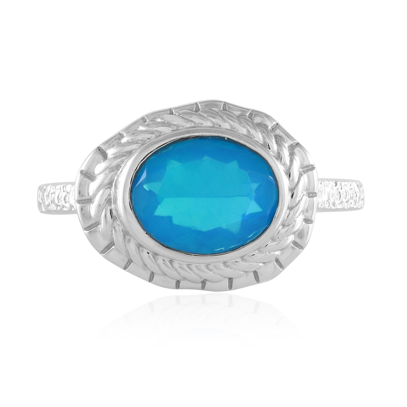 Äthiopischer Blauer Opal-Silberring Äthiopischer Blauer Opal-Silberring