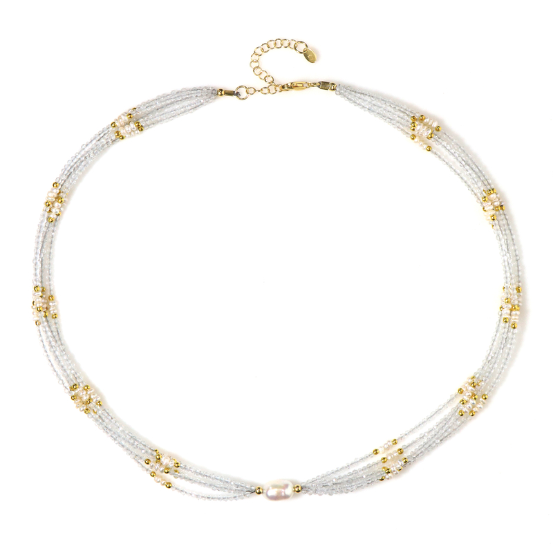 Edelstein-Silberhalskette (Riya)