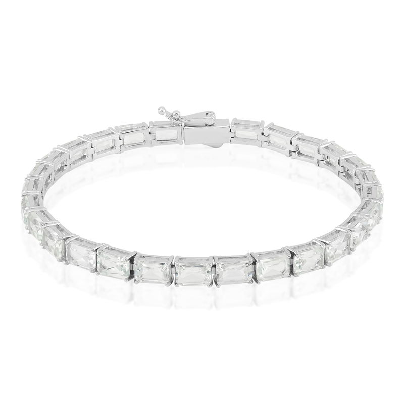 Weißer Topas-Silberarmband