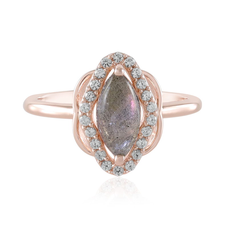 Pinkfarbener Maniry-Labradorit-Silberring