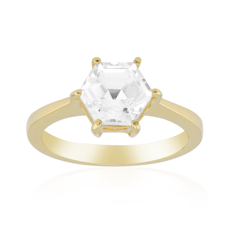 Weißer Topas-Silberring Weißer Topas-Silberring