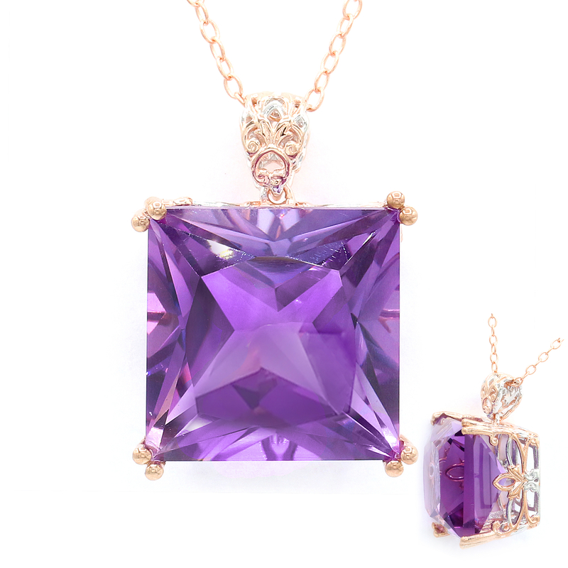 Amethyst-Silberhalskette (Gems en Vogue)