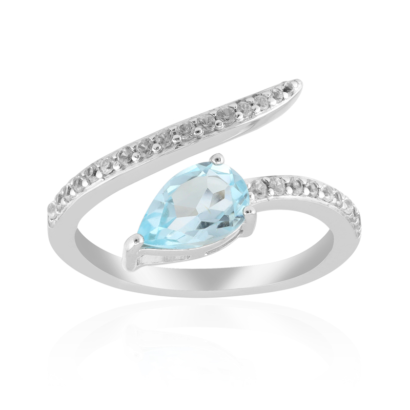 Himmelblauer Topas-Silberring