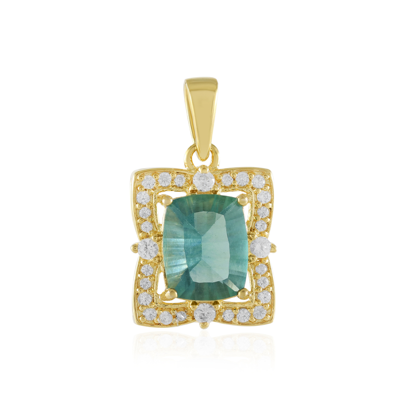 Grüner Fluorit-Silberanhänger