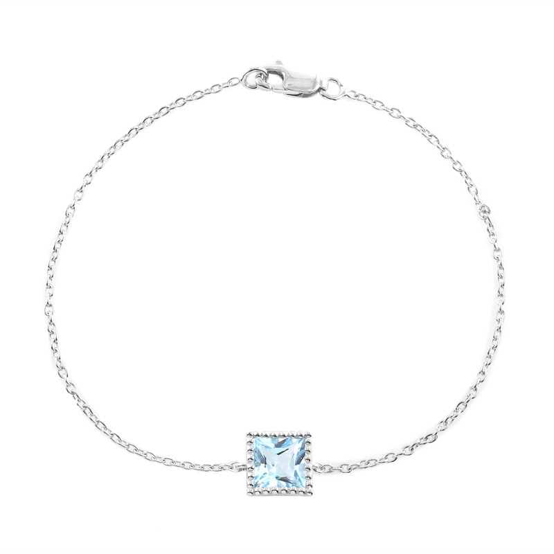 Himmelblauer Topas-Silberarmband