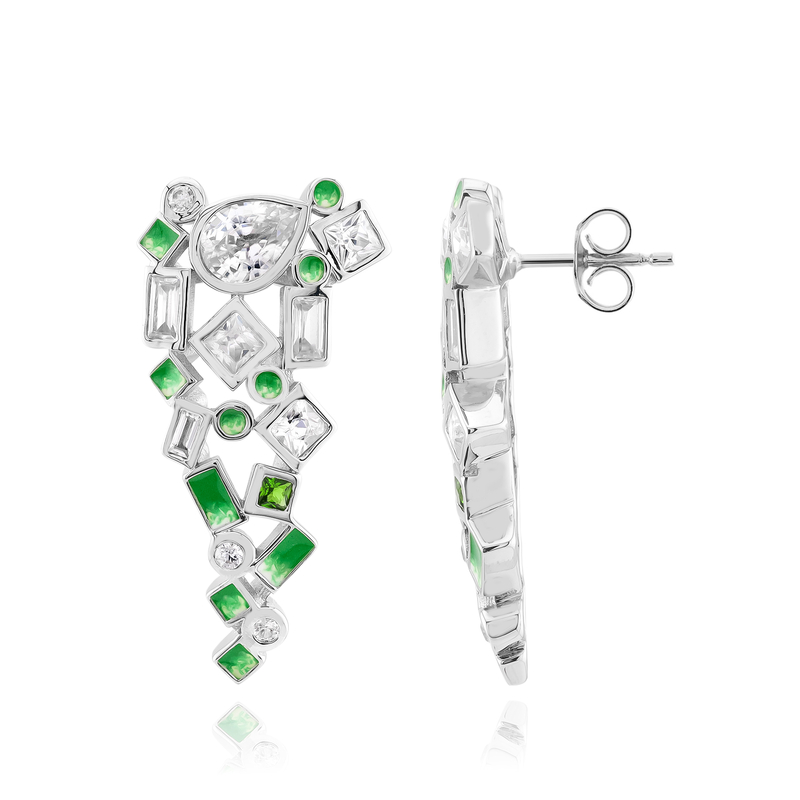 Zirkon-Silberohrringe (SAELOCANA)