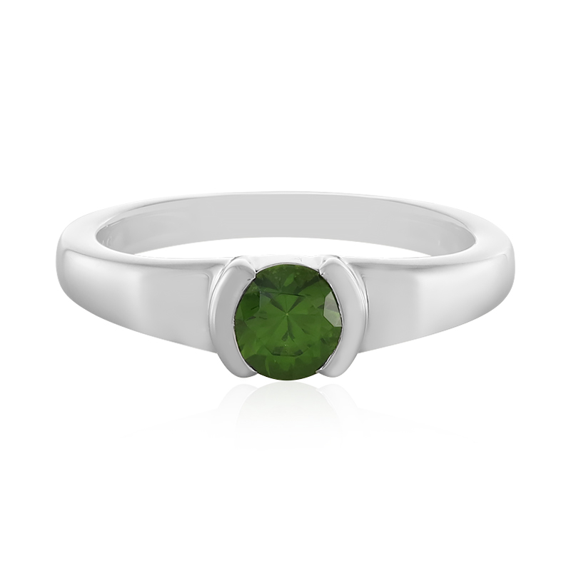 Grüner Ceylon-Zirkon-Silberring