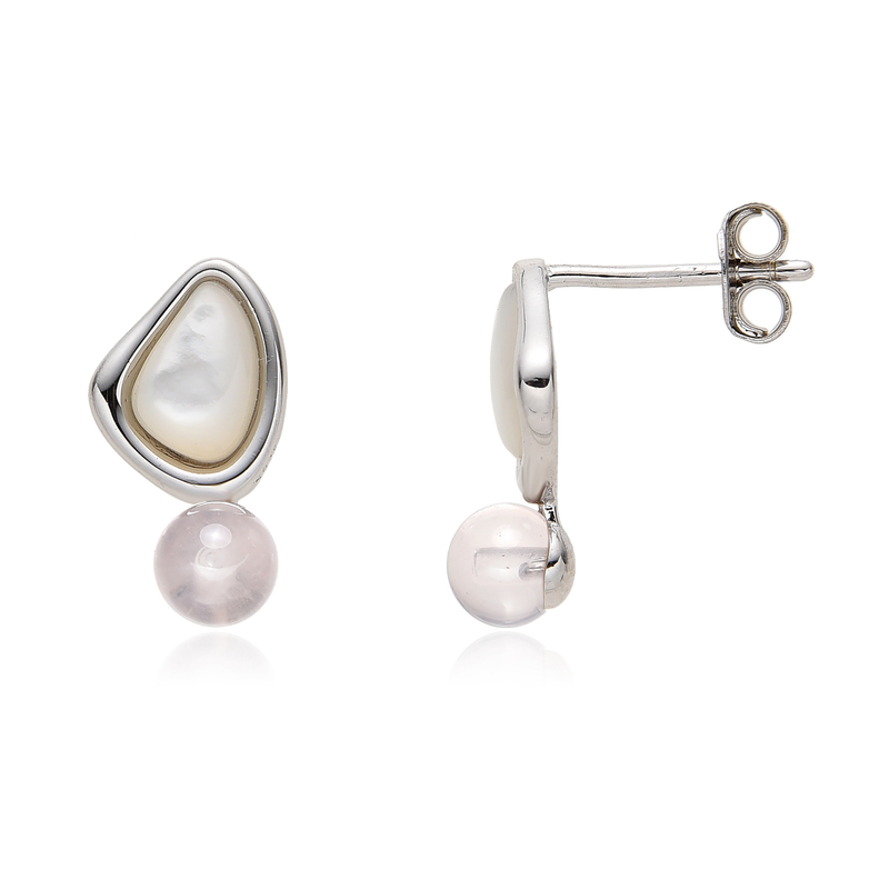 Edelstein-Silberohrringe