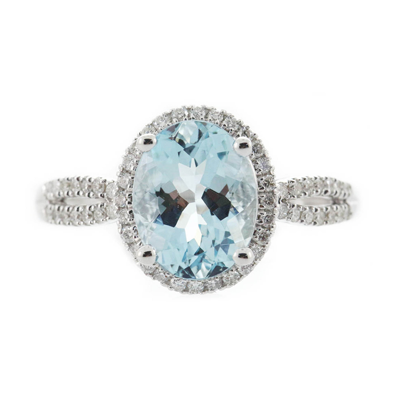 AAA-Brasilianischer Aquamarin-Goldring