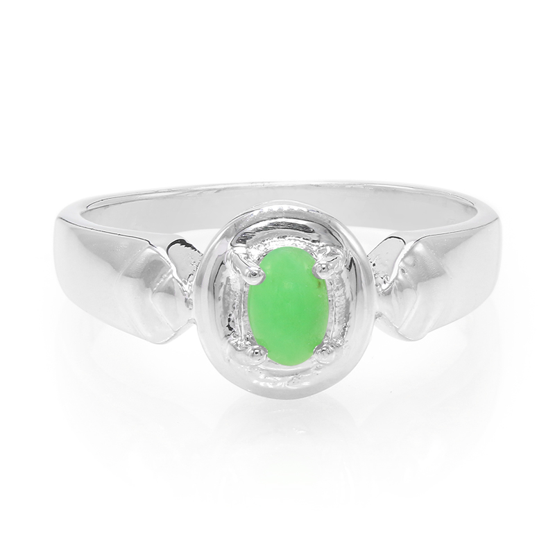 Kaiserlicher Chrysopras-Herren-Silberring