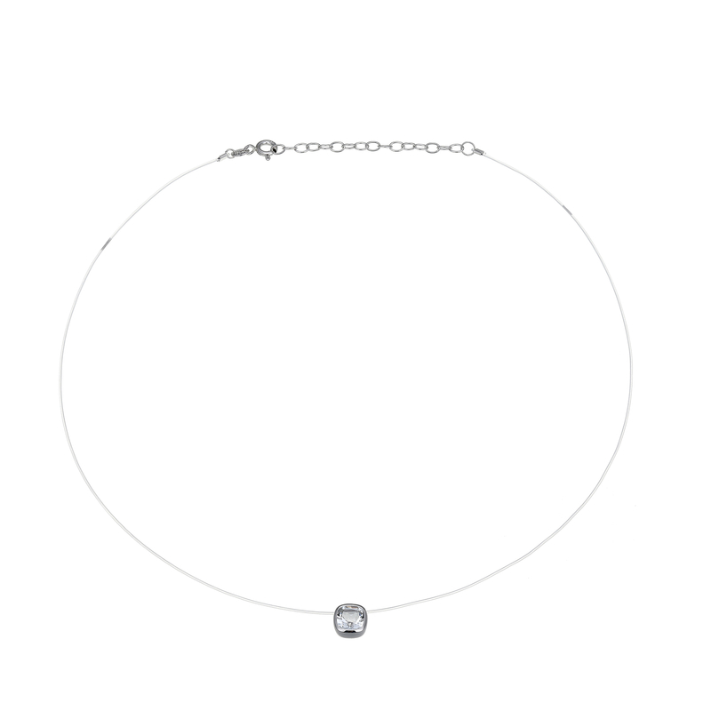 Weißer Topas-Silberhalskette (Adela Silber)