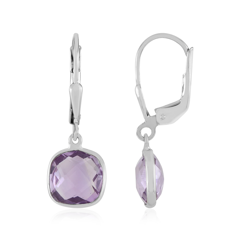 Lavendel-Amethyst-Silberohrringe