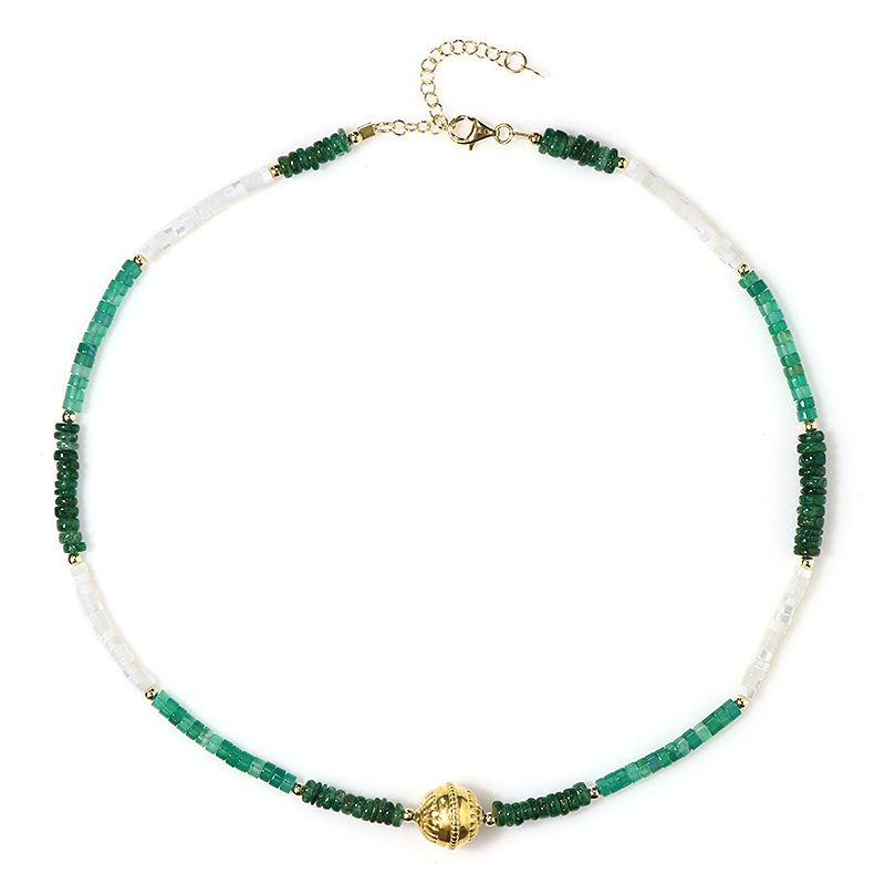 Edelstein-Silberhalskette (Riya)