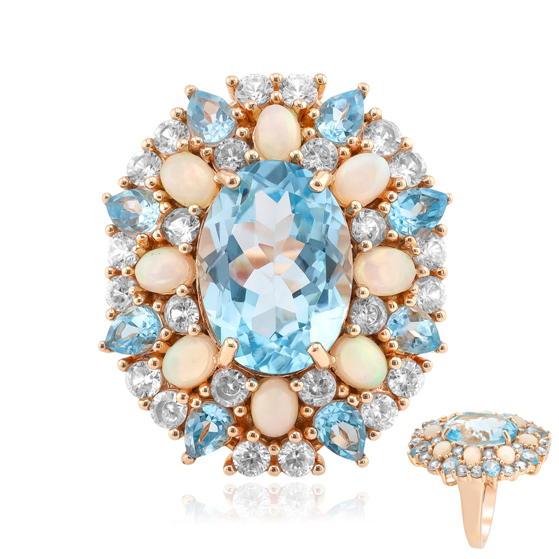 Himmelblauer Topas-Silberring