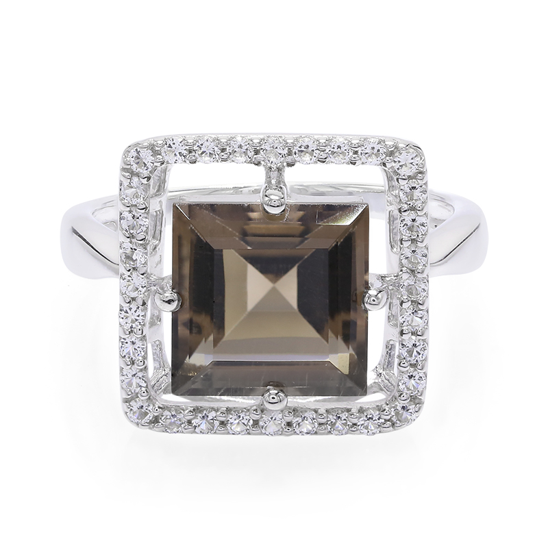 Rauchquarz-Silberring