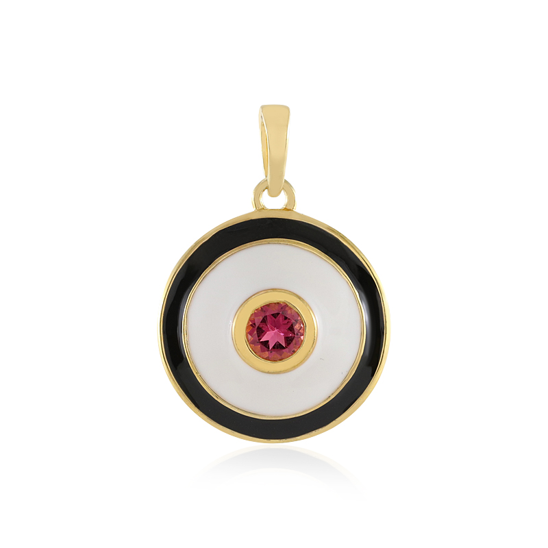 Brasilianischer Pinkfarbener Turmalin-Silberanhänger (M de Luca)