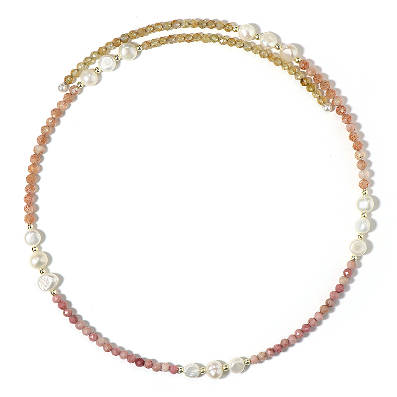 Edelstein-Stahlhalsreif (Riya)