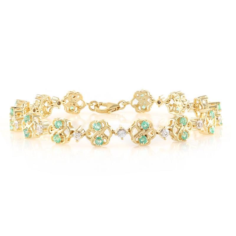 Russischer Smaragd-Silberarmband (Adela Silber)