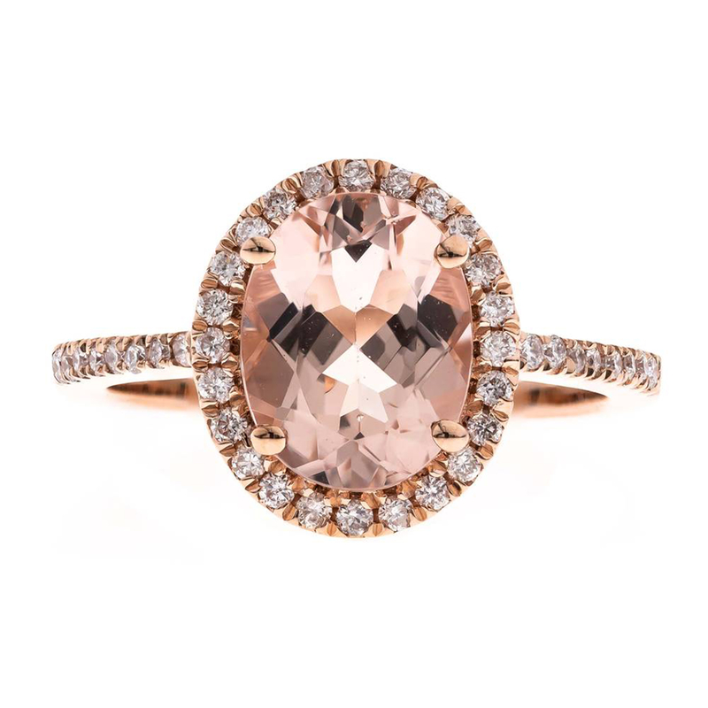 AAA-Morganit-Goldring - Farbe: Pink