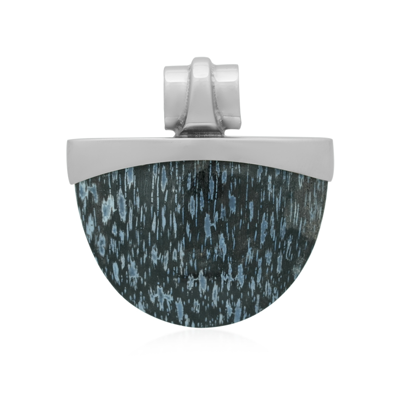 Versteinertes Jambi-Palmenholz-Silberanhänger (Bali Barong)