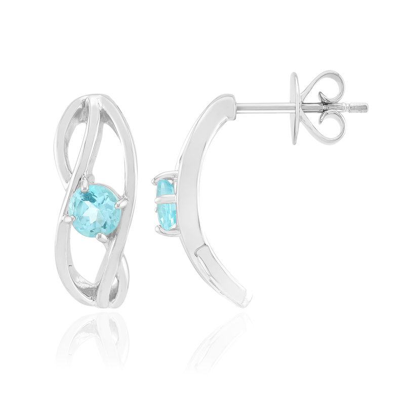 Blauer Apatit-Silberohrringe (Pallanova)