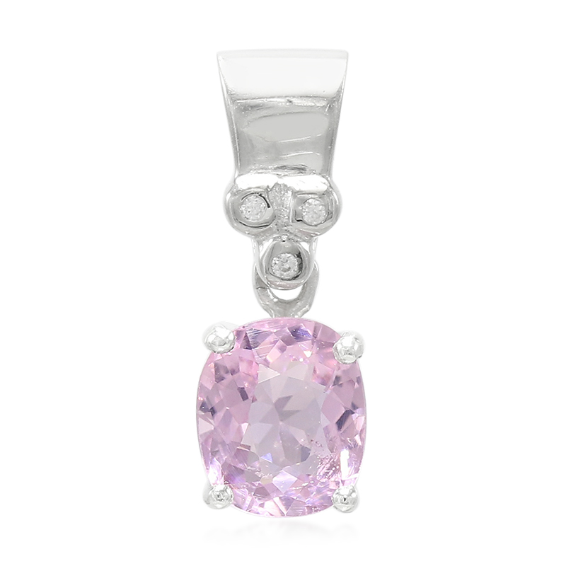 Pinkfarbener Kupfer-Turmalin-Silberanhänger