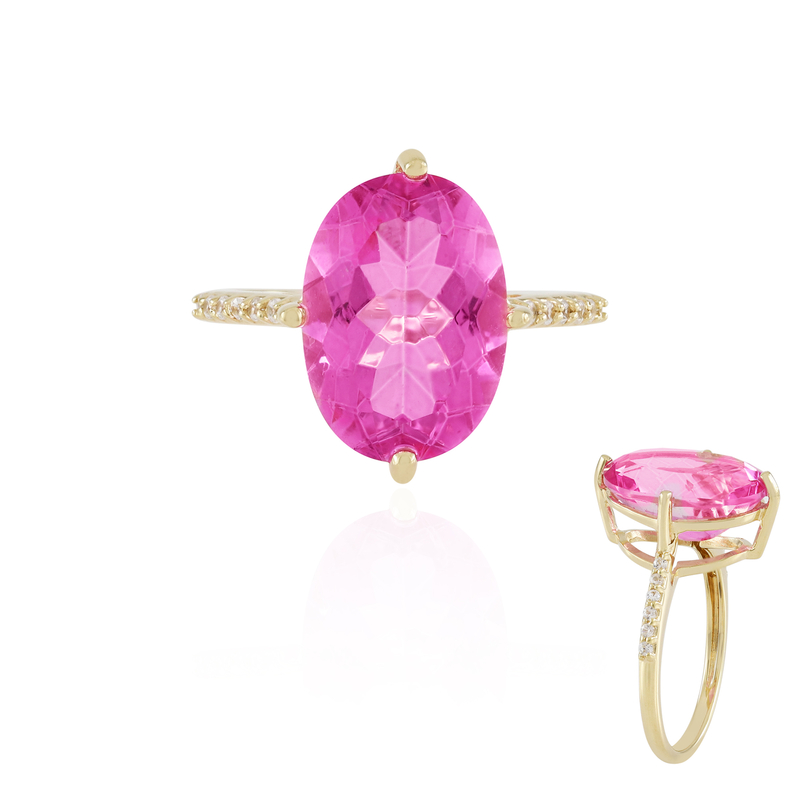 Pinkfarbener Quarz-Silberring