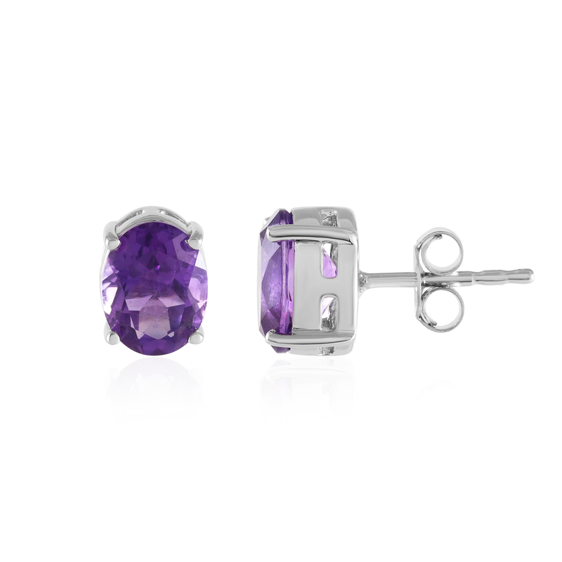 Sibirischer Amethyst-Silberohrringe