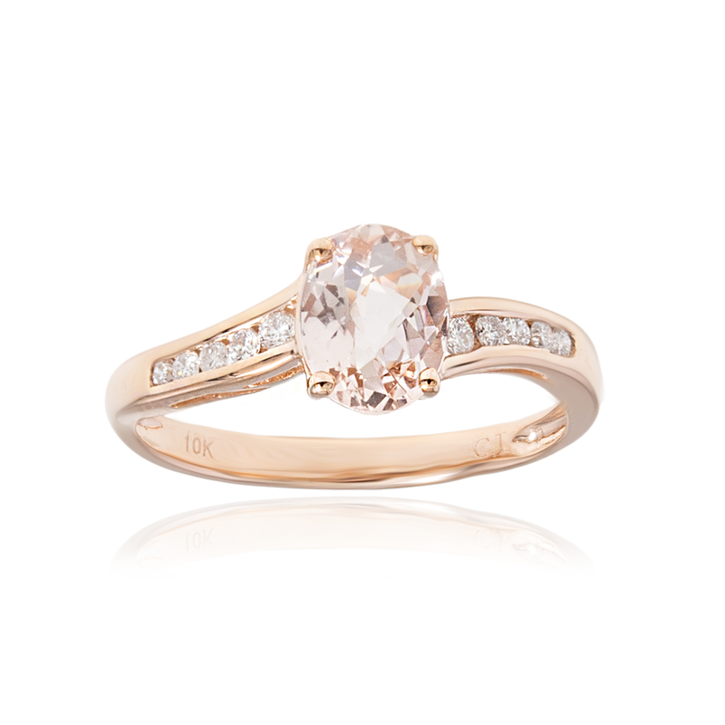 AAA-Morganit-Goldring - Farbe: Pink