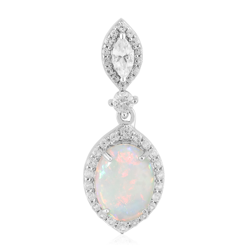 Australischer Opal-Silberanhänger