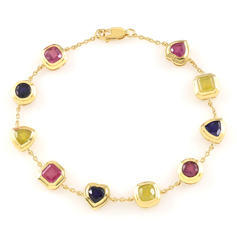 Madagaskar-Saphir-Silberarmband (de Melo)