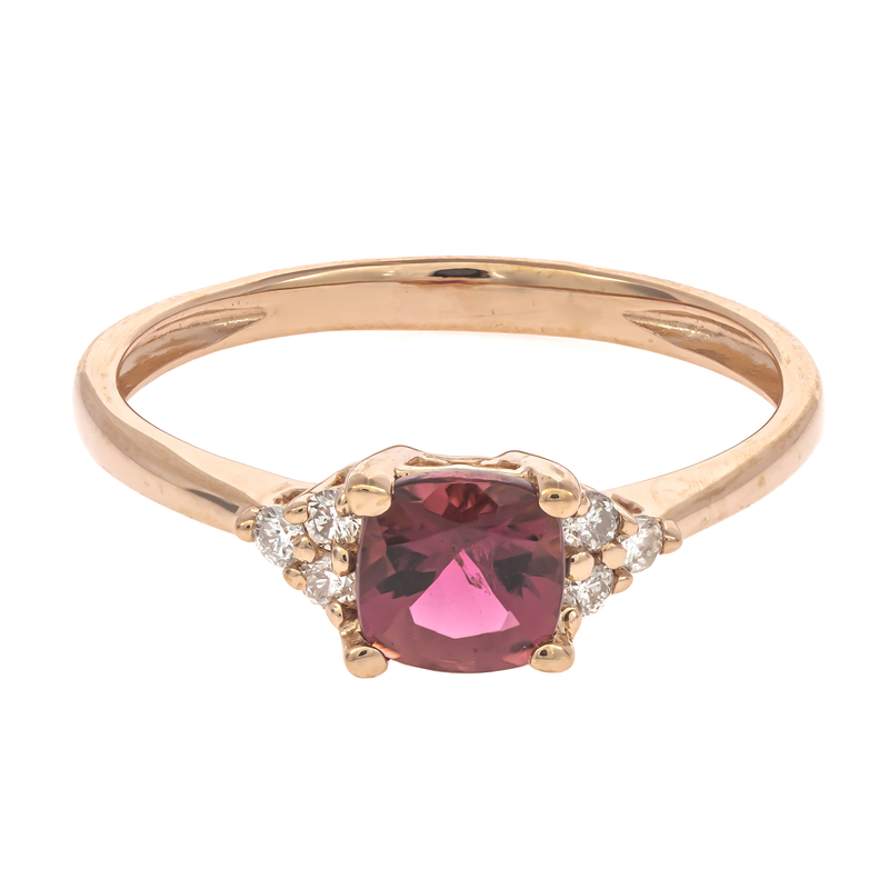 Brasilianischer Pinkfarbener Turmalin-Goldring
