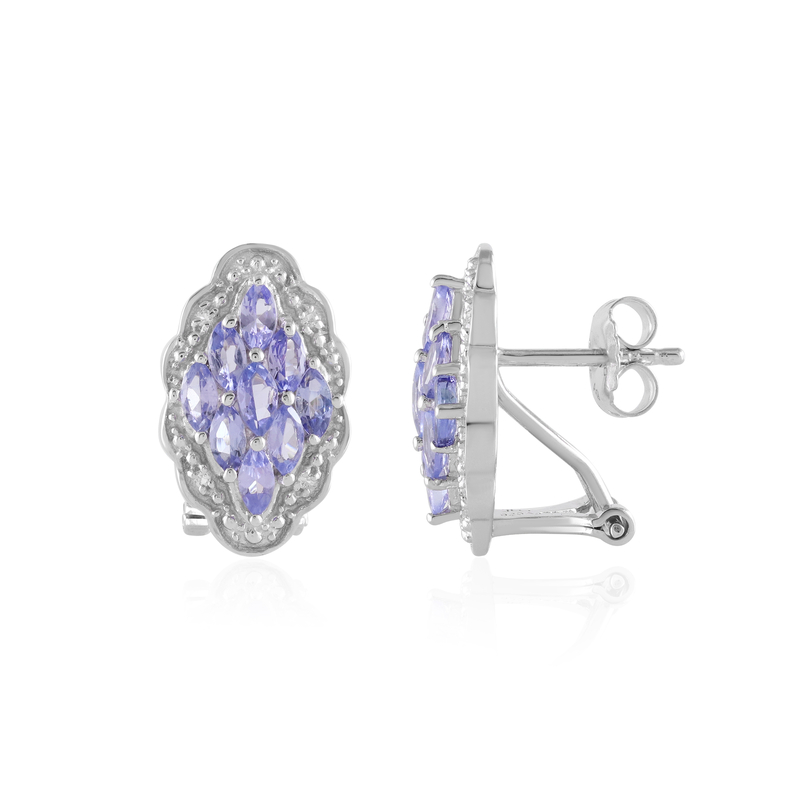 Tansanit-Silberohrringe Tansanit-Silberohrringe