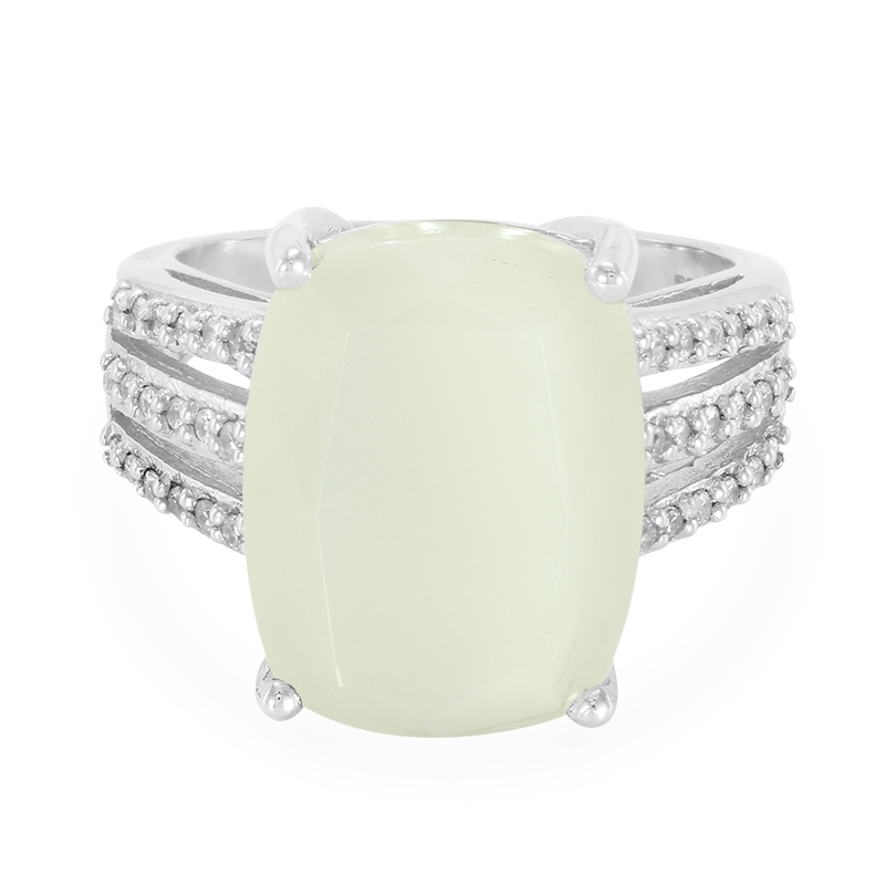 Weißer Mondstein-Silberring