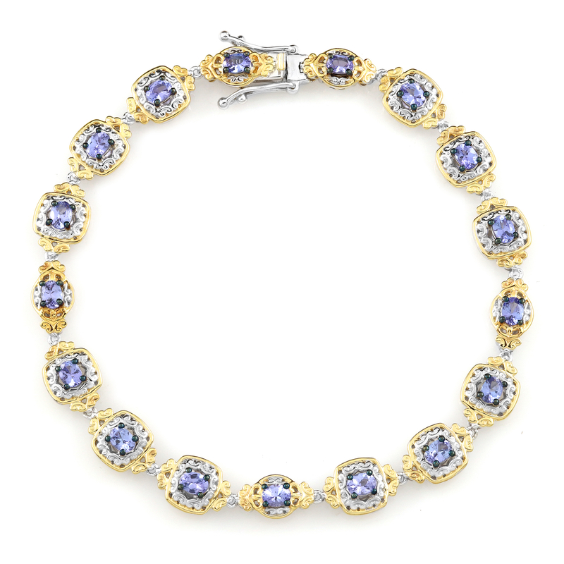Tansanit-Silberarmband (Gems en Vogue)
